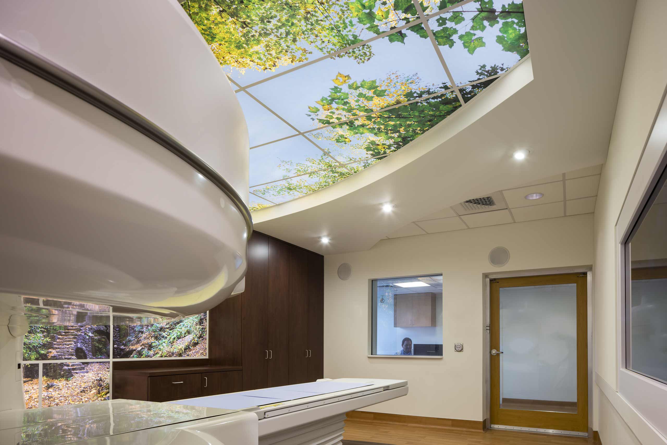 Caring MR Suite featuring LED Illuminated Image Ceiling®, MRI LED Lighting and MRI audio Imaging Suite Speakers