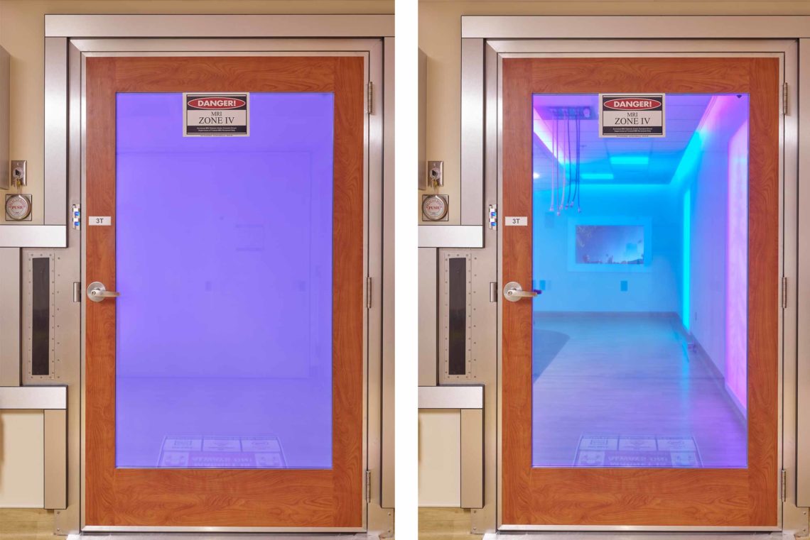 Radiology Solutions: Privacy Glass Automatic MRI RF Door with IV Waveguide