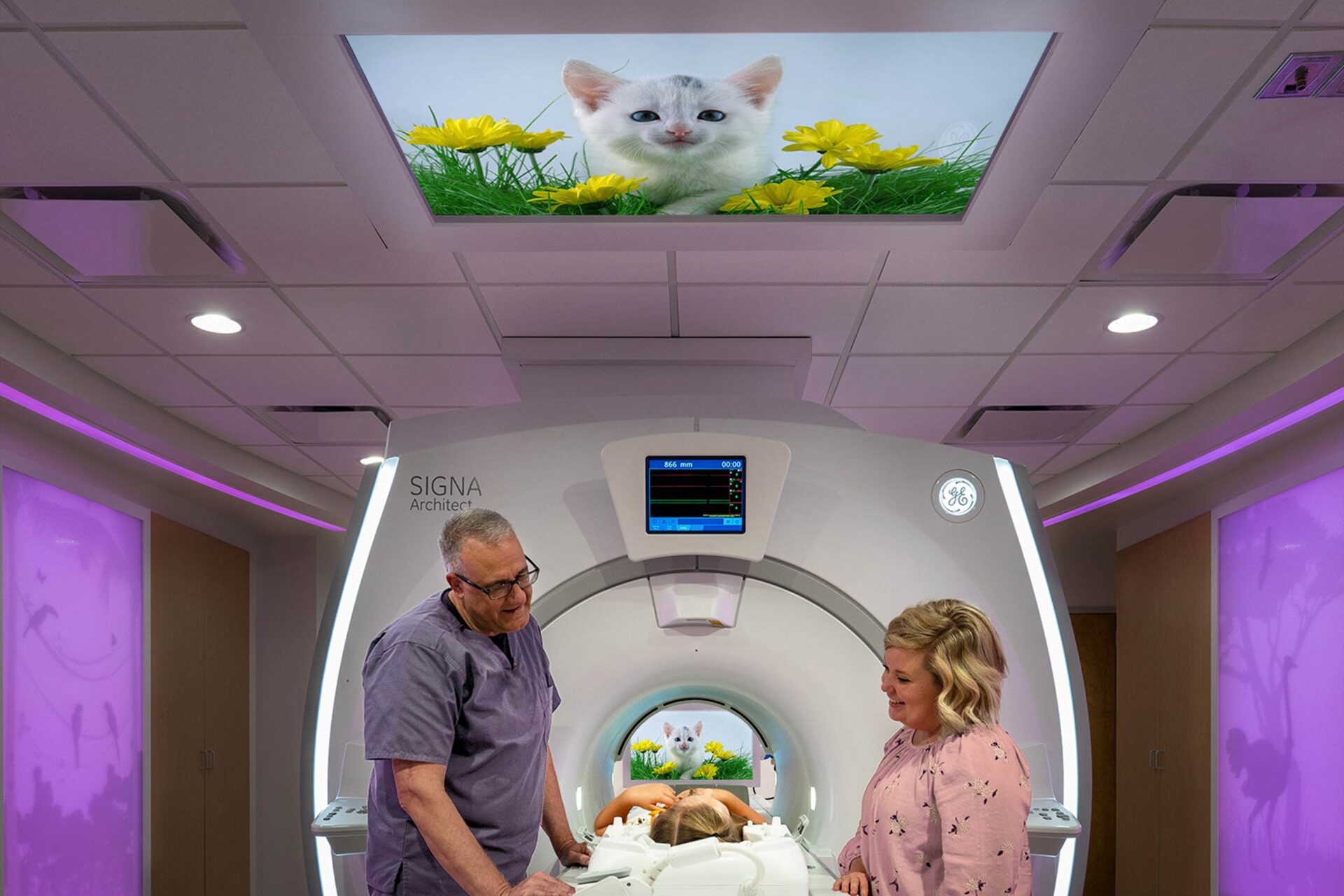Kid-friendly MRI with the Caring MR Suite, in-bore viewing, pediatric Nature Theme videos, movies or streaming shows for your best pediatric MRI experience / MRI patient entertainment